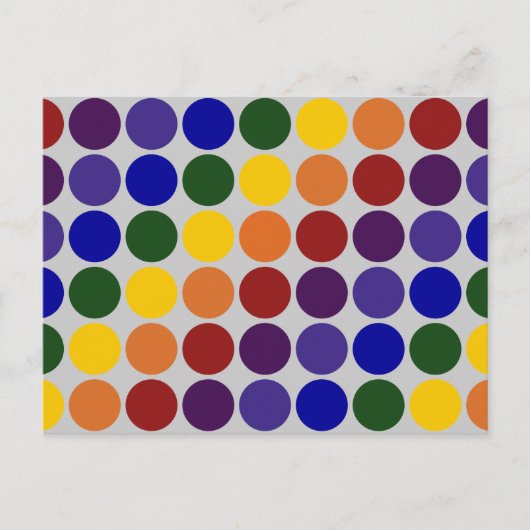 Rainbow Polka Dots on Grey Briefkaart (Voorkant)