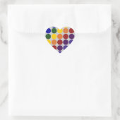 Rainbow Polka Dots on Grey Hart Sticker (Tas)