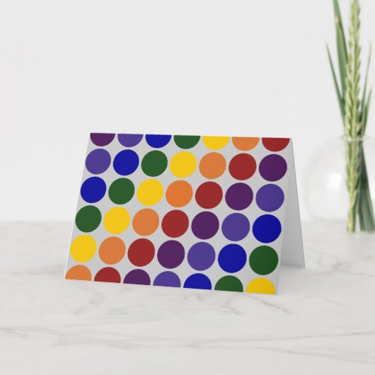 Rainbow Polka Dots on Grey Kaart (Voorkant)