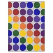 Rainbow Polka Dots on Grey Klembord (Achterkant)