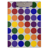 Rainbow Polka Dots on Grey Klembord (Voorkant)
