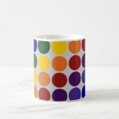 Rainbow Polka Dots on Grey Koffiemok (Center)