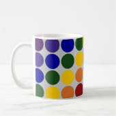 Rainbow Polka Dots on Grey Koffiemok (Links)
