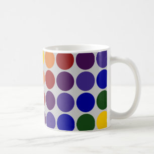 Rainbow Polka Dots on Grey Koffiemok