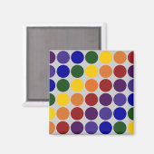 Rainbow Polka Dots on Grey Magneet (Voorkant / Achterkant)