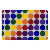 Rainbow Polka Dots on Grey Magneet (Horizontaal)