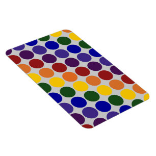 Rainbow Polka Dots on Grey Magneet