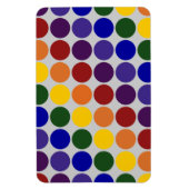 Rainbow Polka Dots on Grey Magneet (Verticaal)