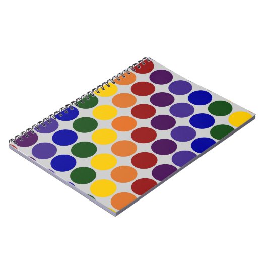 Rainbow Polka Dots on Grey Notitieboek (Linkerzijde)