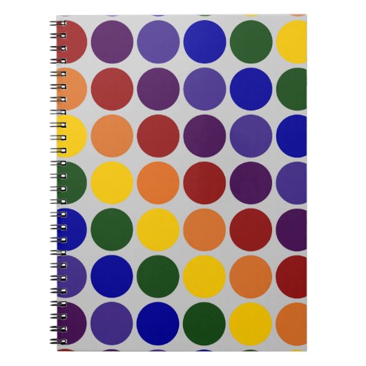 Rainbow Polka Dots on Grey Notitieboek (Voorkant)