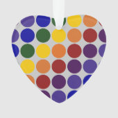 Rainbow Polka Dots on Grey Ornament (voorkant)