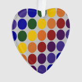 Rainbow Polka Dots on Grey Ornament (voorkant)