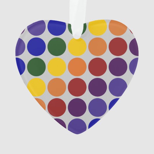 Rainbow Polka Dots on Grey Ornament (achterkant)