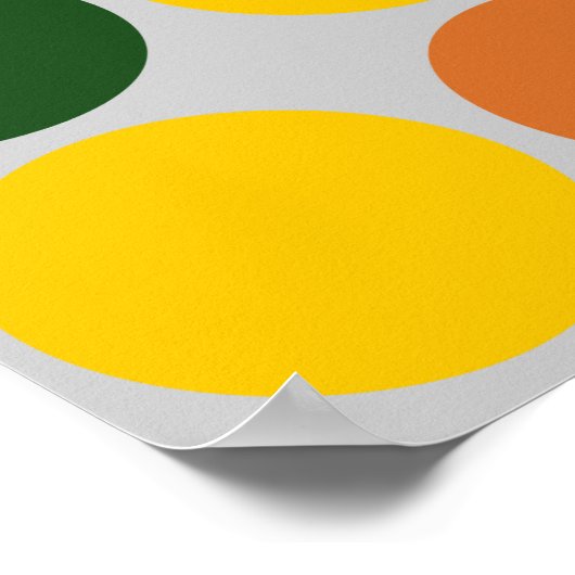 Rainbow Polka Dots on Grey Poster (Hoek)