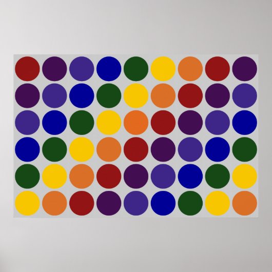 Rainbow Polka Dots on Grey Poster (Voorkant)