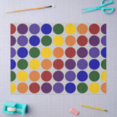 Rainbow Polka Dots on Grey Tissue Paper Tissuepapier (Craft)
