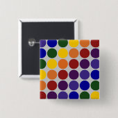 Rainbow Polka Dots on Grey Vierkante Button 5,1 Cm (Voorkant /achterkant)