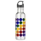 Rainbow Polka Dots on Grey Waterfles (Voorkant)