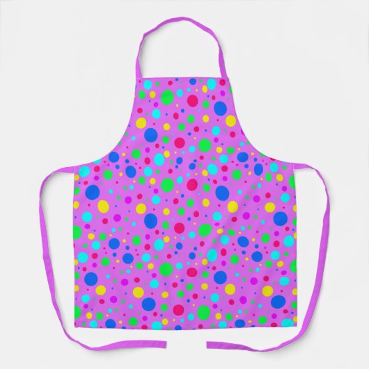 Rainbow Polka Dots on Pink Schort (Voorkant)