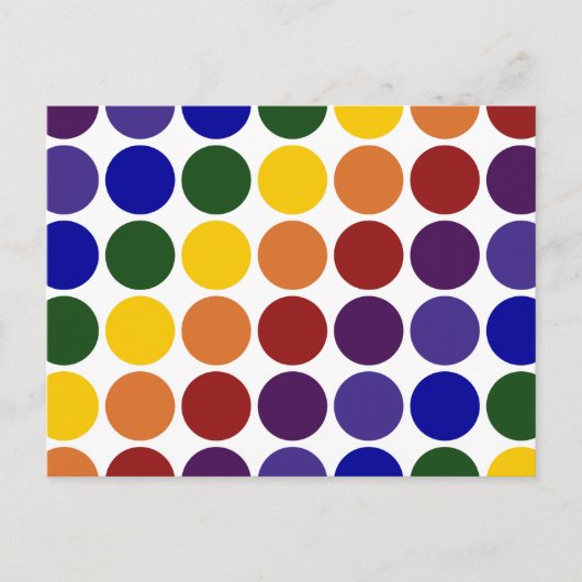 Rainbow Polka Dots on White Briefkaart (Voorkant)