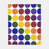 Rainbow Polka Dots on White Fleece Deken (Voorkant)