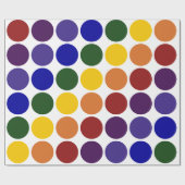 Rainbow Polka Dots on White gift wrap Cadeaupapier (Vlak)