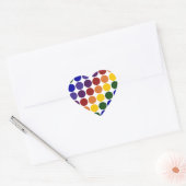 Rainbow Polka Dots on White Hart Sticker (Envelop)