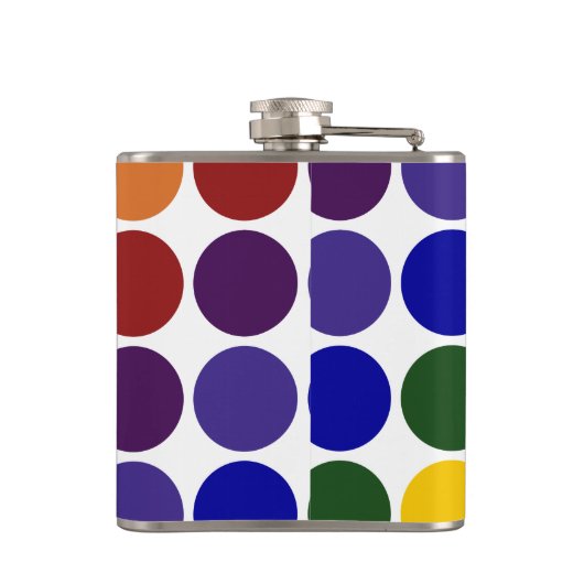 Rainbow Polka Dots on White Heupfles (Achterkant)