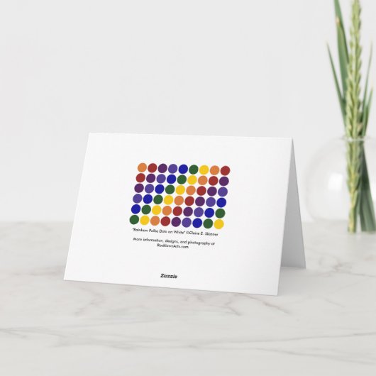 Rainbow Polka Dots on White Kaart (Achterkant)