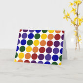 Rainbow Polka Dots on White Kaart (Gele Bloem)