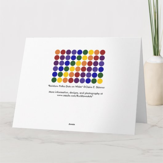 Rainbow Polka Dots on White Kaart (Achterkant)