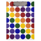 Rainbow Polka Dots on White Klembord (Voorkant)