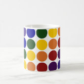 Rainbow Polka Dots on White Koffiemok (Center)
