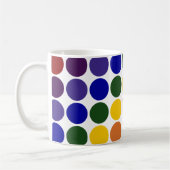 Rainbow Polka Dots on White Koffiemok (Links)