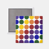 Rainbow Polka Dots on White Magneet (Voorkant / Achterkant)