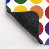 Rainbow Polka Dots on White Muismat (Hoek)