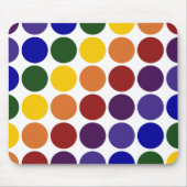 Rainbow Polka Dots on White Muismat (Voorkant)