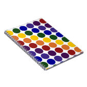 Rainbow Polka Dots on White Notitieboek (Rechterzijde)