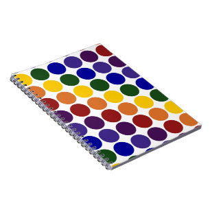 Rainbow Polka Dots on White Notitieboek
