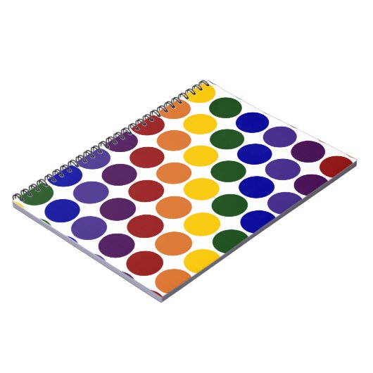 Rainbow Polka Dots on White Notitieboek (Linkerzijde)