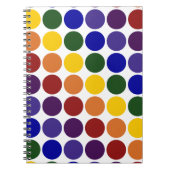 Rainbow Polka Dots on White Notitieboek (Voorkant)