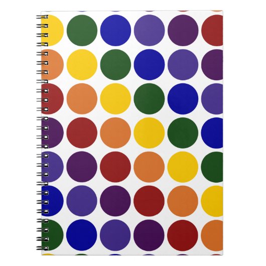 Rainbow Polka Dots on White Notitieboek (Voorkant)