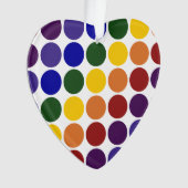 Rainbow Polka Dots on White Ornament (voorkant)
