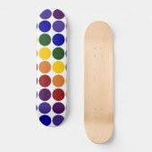 Rainbow Polka Dots on White Persoonlijk Skateboard (Voorkant)