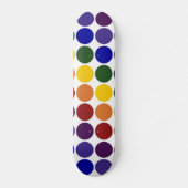 Rainbow Polka Dots on White Persoonlijk Skateboard (Voorkant)
