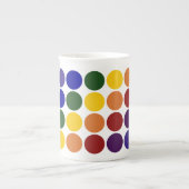 Rainbow Polka Dots on White Porselein Kop (Voorkant)