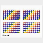Rainbow Polka Dots on White Rechthoekige Sticker (Vel)