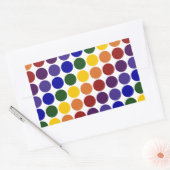 Rainbow Polka Dots on White Rechthoekige Sticker (Envelop)
