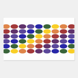 Rainbow Polka Dots on White Rechthoekige Sticker