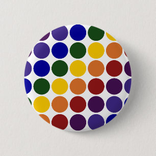 Rainbow Polka Dots on White Ronde Button 5,7 Cm